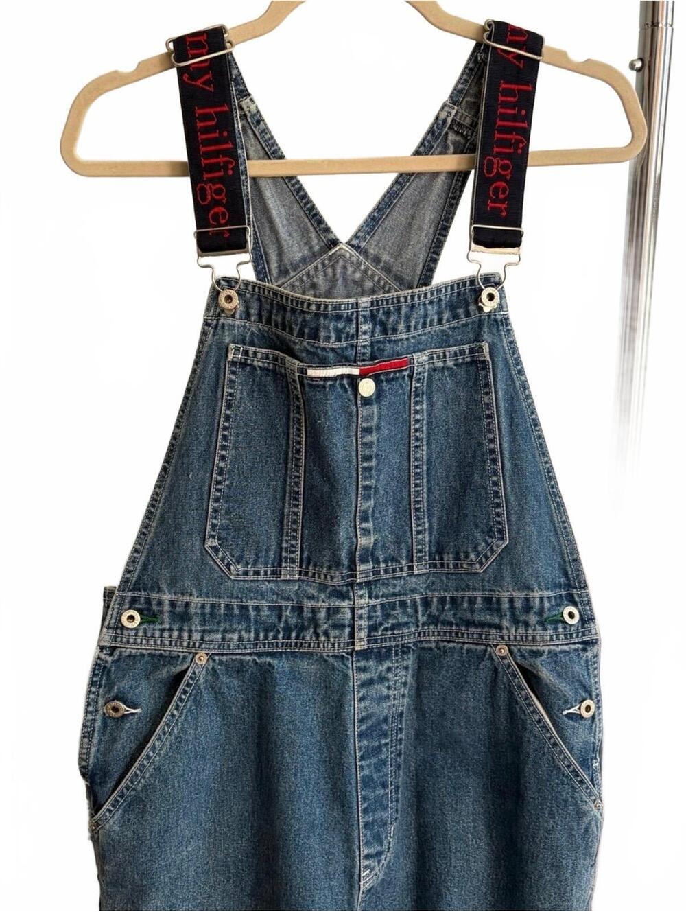 Vintage Tommy Hilfiger Denim Overalls Womens 90's Y2K Oversized Spears/Beyonce